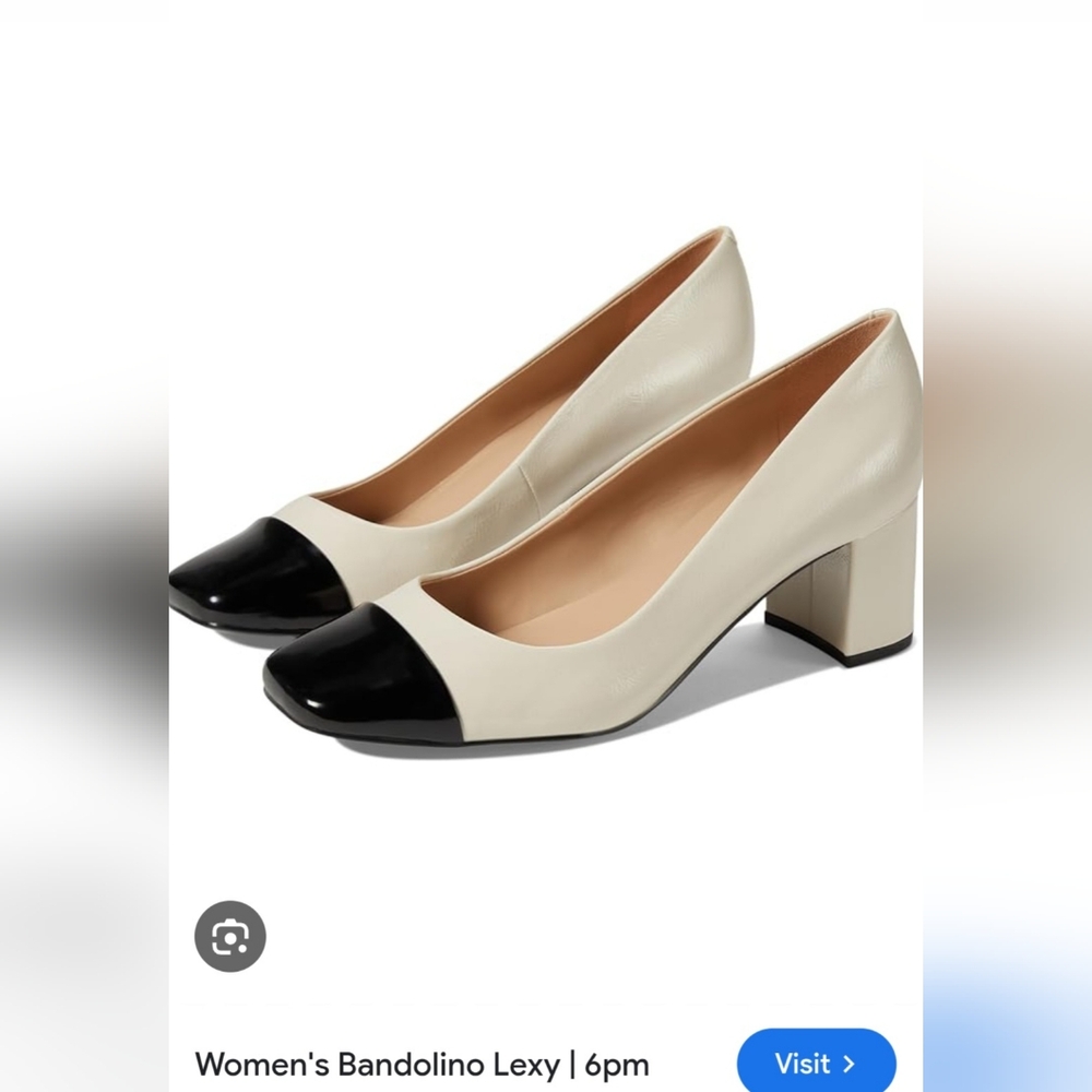 Bandolino Black and Cream Block Heels